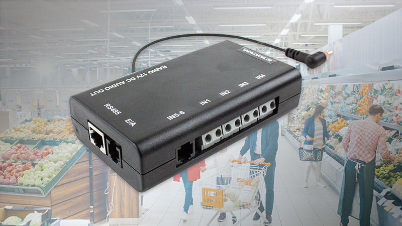 The RCV interface integrates your technical peripheral devices and various departments (e.g. lottery counter) into the shop information system. Up to 8 different components (signals) can be connected via the RCV interface.