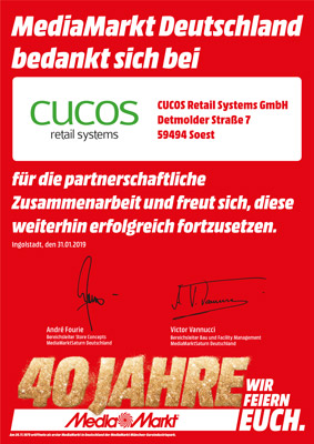 Referenz und Kundenmeinung zum Kundenleitsystem von Cucos Retail Systems von Media Markt